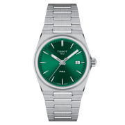 Tissot PRX 35mm T137.210.11.081.00 - bracciale e cassa acciaio - quadrante verde con datario